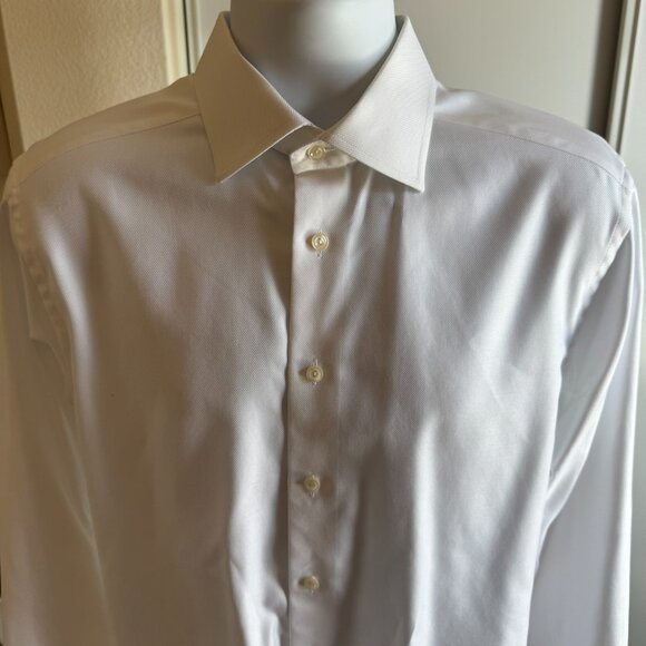 Eton White Signature Twill Slim 41 16 Dress Shirt - Picture 3 of 12